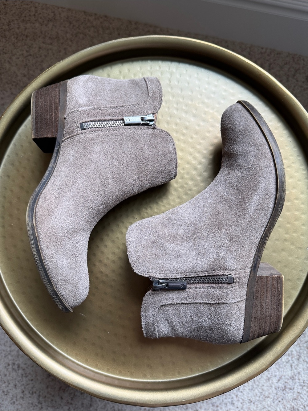 Lucky Brand Breah Suede Zip Ankle Boots - Picture 2 of 14